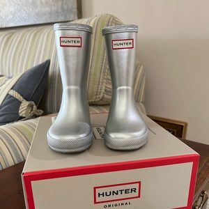 Hunter Boots. Toddler size 8, silver. Worn only a couple times!